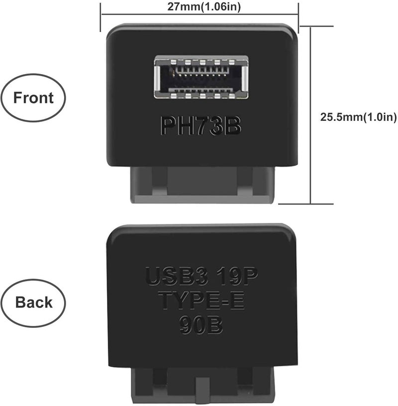 COMeap USB 3.2 Gen 1 to USB 3.2 Gen 2 Header Adapter, USB 3.1 Type-E Key-A to USB 3.0 20 Pin Header Converter for Type C Motherboard (Reverse Type) - Image 3